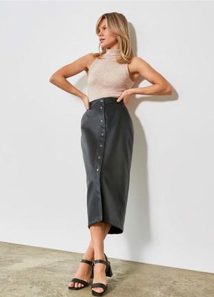 Кожаная юбочка на замшевой основе