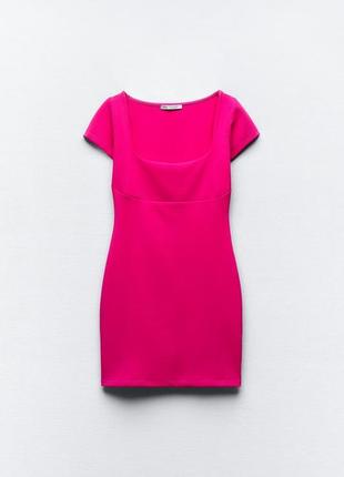 Коротка рожева сукня zara new4 фото