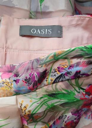 Oasis 
спідниця міді з органзи  з квітковим принтом9 фото