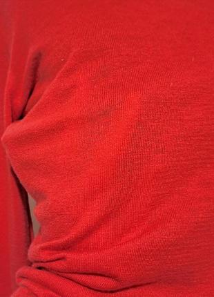 Шерсть мериноса тоненькая яркая красная шерстяная водолазка гольф бадлон супер качество9 фото