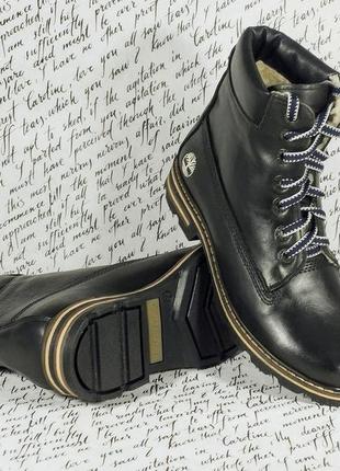 Ботинки женские зимние кожаные. черные timberlend.38 размер.6 фото