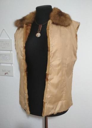 100% натур мех роскошный норковый жилет подстёжка под куртки пальто качество!7 фото