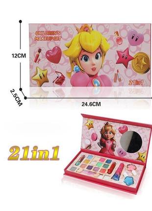 Косметика дитяча 24 елементи, тіні, помада, лаки, аксесуари, у коробці іграшкова косметика