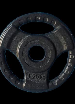 Блин (диск) олимпийский 1,25 кг 50 мм для гантели (штанги) с тройным хватом