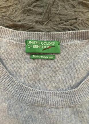 Benetton 100% шерсть стильный свитер из свежих коллекций3 фото