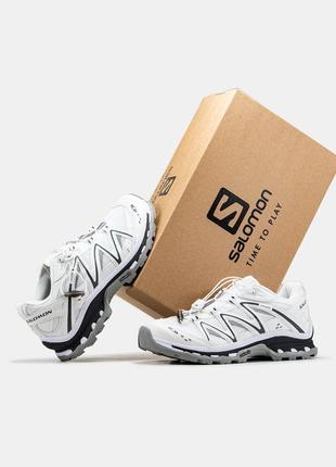 Мужские кроссовки salomon xt-quest white black саломон белого с черными цветами