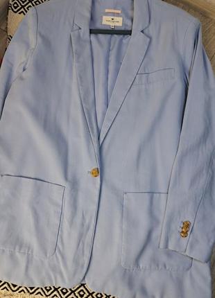 Брендовый шикарный стильный пиджак с карманами tom tailor🩵3 фото