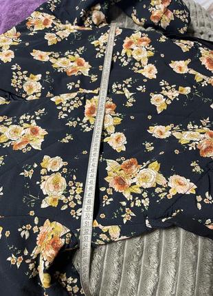 Стеганая куртка в стиле кимоно в цветочный принт8 фото