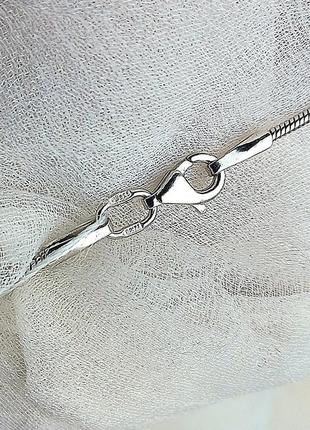 Снейк браслет серебряный родированный 925 пробы 18 см2 фото