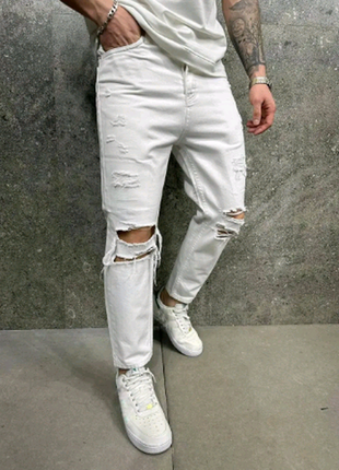 Джинси denim co tapered slim fit 32/34 (blu white)