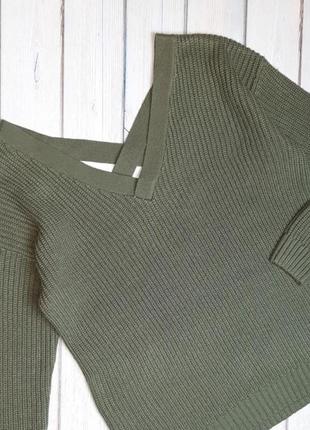 🤩1+1=3 базовый свитер оверсайз хаки с оригинальной спинкой new look, размер 44 - 463 фото