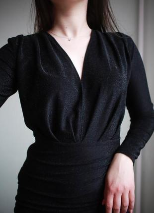 Черное короткое платье3 фото