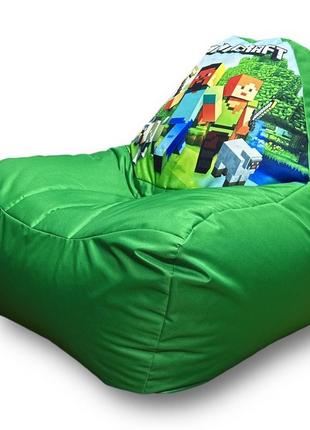 Безкаркасне крісло мішок зелений диван minecraft, майнкрафт4 фото