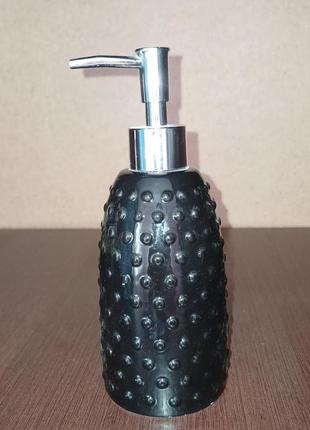 Бутылка для жидкого мыла с дозатором керамическая1 фото
