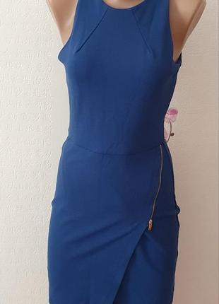 Синее трикотажное платье zara