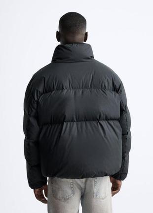 Пуховик куртка водоотталкивающий zara черный м l xl2 фото