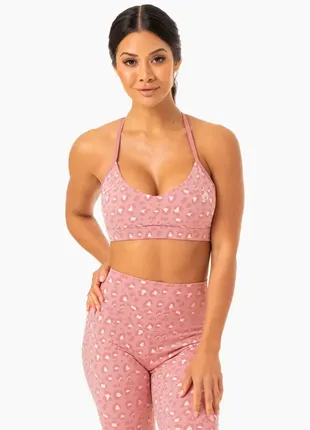 Спортивний топ bra pink leopard ryderwear для тренажерної зали, йоги або пілатесу1 фото