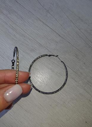 Серьги сережки кольца конго с камнями1 фото