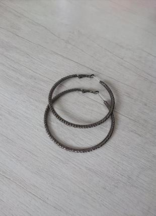 Серьги сережки кольца конго с камнями4 фото
