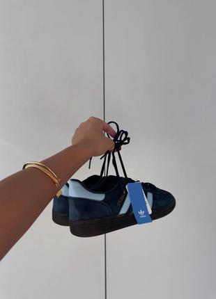 Трендовые женские и мужские кроссовки adidas trail handball blue синие10 фото