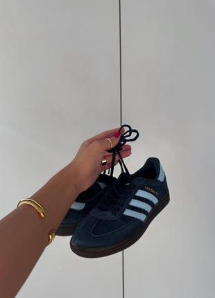 Трендовые женские и мужские кроссовки adidas trail handball blue синие9 фото