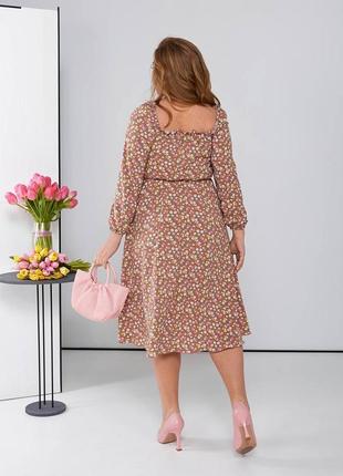 Легкое цветочное платье мод 876 р.50-564 фото