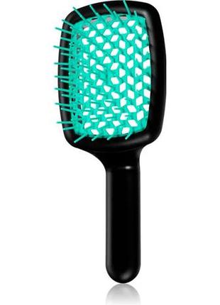 Щітка для волосся janeke curvy "m" vented brush чорна з бірюзовим