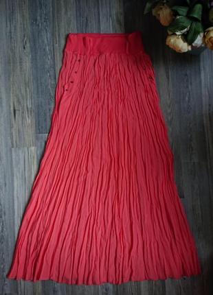 Красивая длинная коралловая юбка макси р.44/461 фото