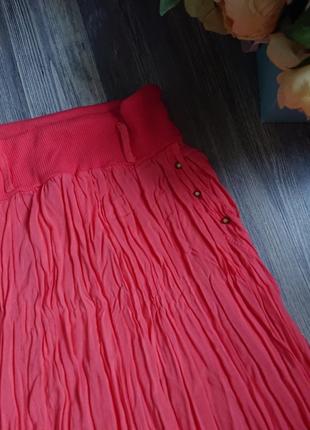 Красивая длинная коралловая юбка макси р.44/464 фото