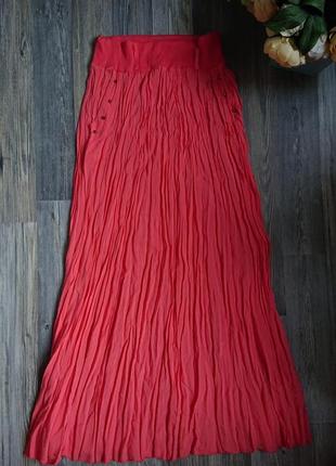 Красивая длинная коралловая юбка макси р.44/465 фото