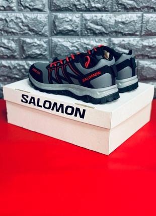 !!новинка!! мужские кроссовки salomon чоловічі кросівки соломон темно-сірого кольору7 фото