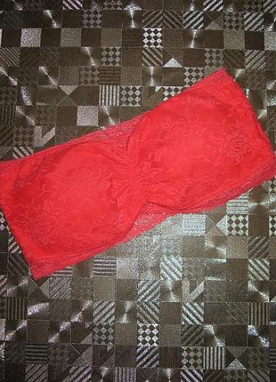 Кораловий мереживною топ бандо бюстгальтер hunkemoller р. l
