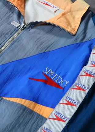 Вінтажна олімпіка speedo з лампасами з 80-90х років. american vintage y2k kappa fred perry tnf fila acg куртка ветрівка бомбер різнокольорова ретро5 фото