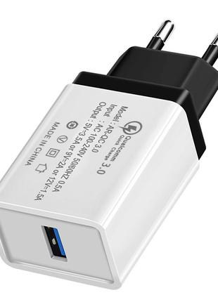 Сетевое зарядное устройство xoko qc-100 1 usb, qualcom 3.0, 3.5a black