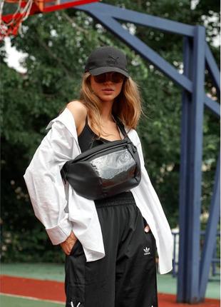 Велика чорна жіноча поясна сумка бананка sambag dynamicdart