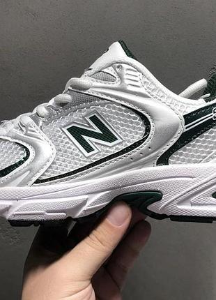 Біло-зелені кросівки унісекс new balance 530 white green silver premium 36