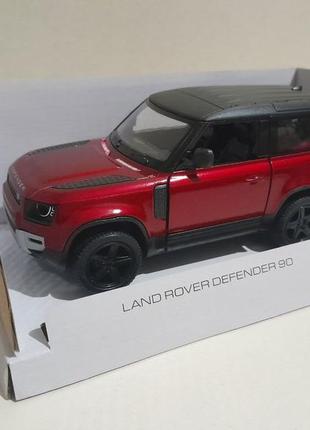 Машинка іграшкова land rover defender kinsmart інерційний 1:32 червоний