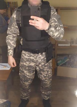 Тактическая военная форма, пиксель камуфляжный китель+брюки8 фото