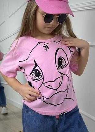 Стильная футболка для девочек десней, яркая сиреневая, ментоловая, желтая, розовая футболочка для девочки симба, единорожка6 фото