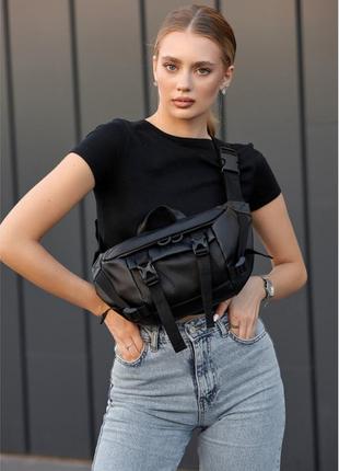 Велика жіноча  сумка бананка sambag dynamicdart чорна