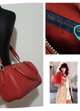 💯 кожа сумка боченок кожаная фирменная вместительная красная качество!!!