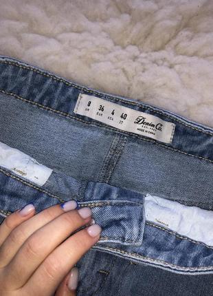 Мини джинсовая юбка джинс плотная базовая необработан низ край5 фото