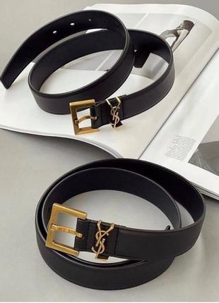 Жіночий чорний ремінь yves saint laurent ів сен лоран ysl ysl шкіра шкіряний ремінь із логотипом поя