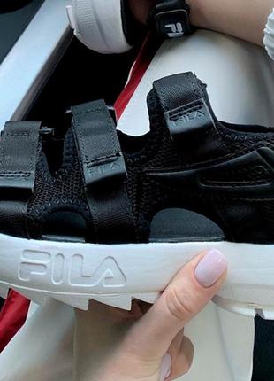 Чорні сандалії філа сандал унісекс fila sandal black white 36