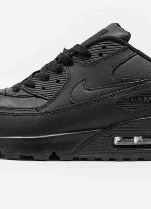 Чорні шкіряні кросівки найк ейр макс 90 унісекс nike air max 90 black 40