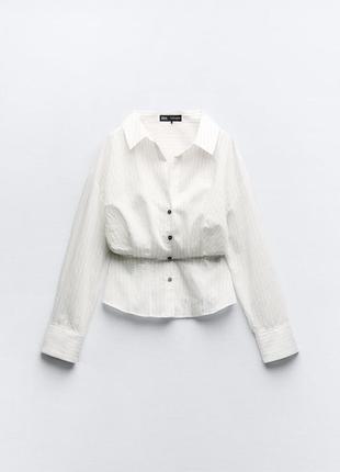 Белая полосатая рубашка zara new