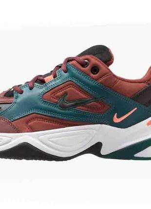Nike m2k tekno brown rainforest & mango brown blue white orange 36