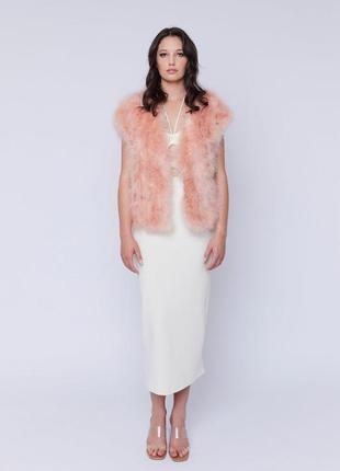 Жилет шубка з пір'я пуху страуса