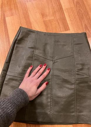 Юбка мини кожаная 5