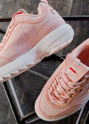 Fila disraptor 2 pink (замш)